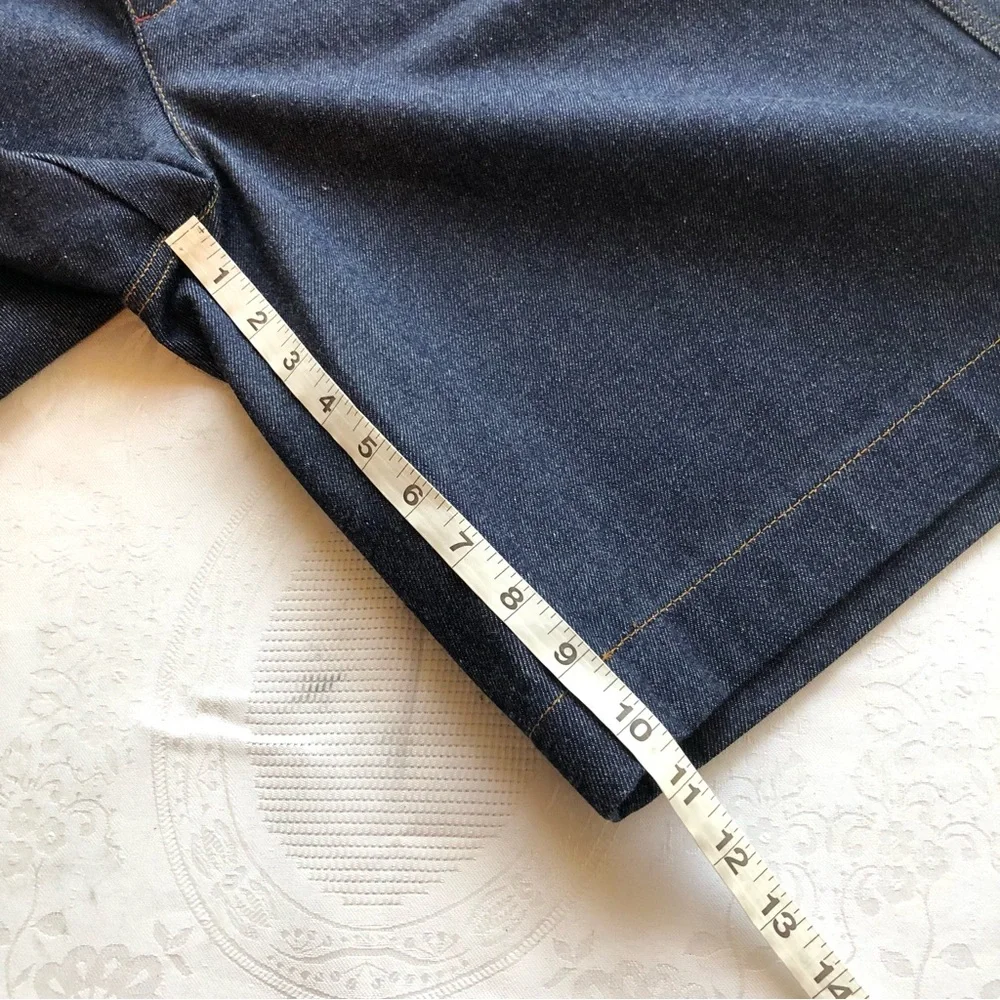 Gucci Dark Blue Raw Denim Jeans Bermuda Shorts Men's Size 52 Front Zip/Button